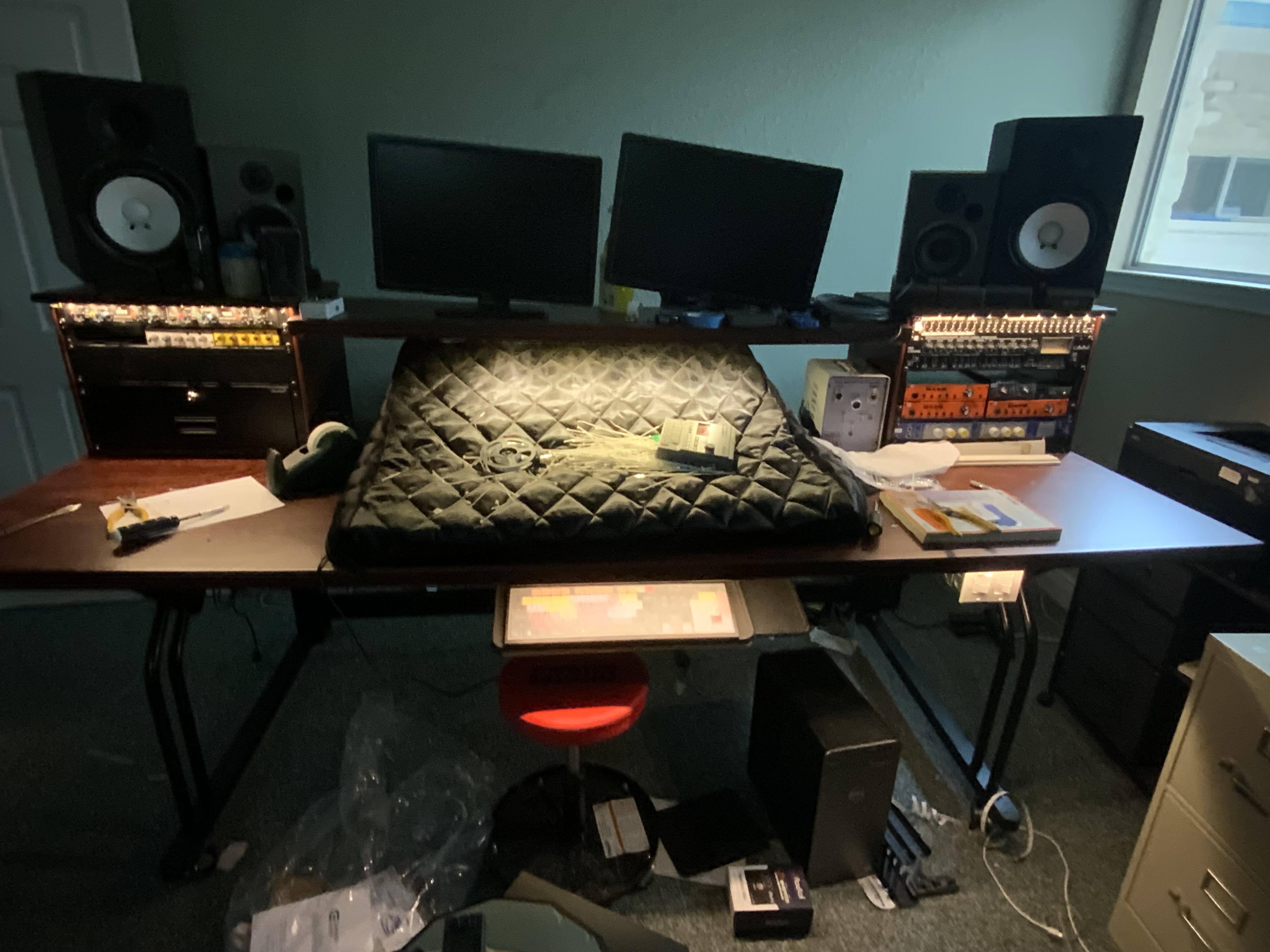Studio desk and control area